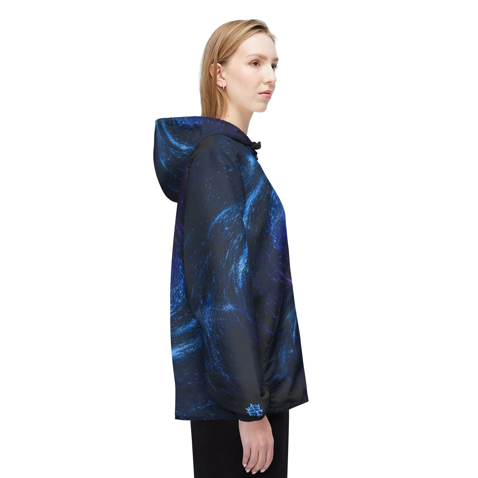 echoflame galaxy spiral windbreaker jacket – purple & blue cosmic hooded jacket echoflame galaxy spiral windbreaker jacket – purple & blue cosmic hooded jacket