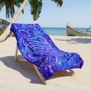 echoflame personalized purple butterfly beach towel — custom name 'sharon'