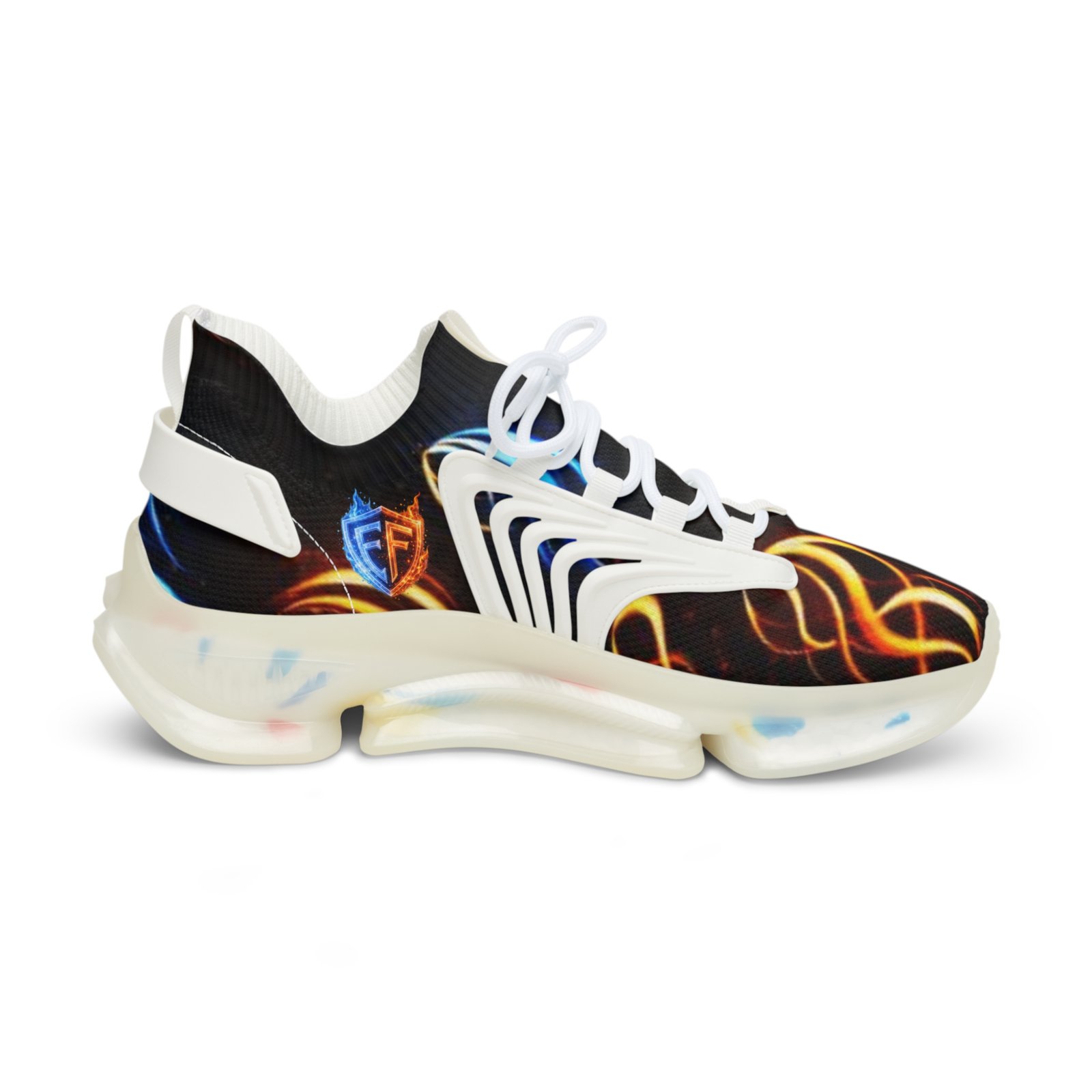 echoflame men's mesh sneakers — neon flame abstract athletic shoes echoflame men's mesh sneakers — neon flame abstract athletic shoes