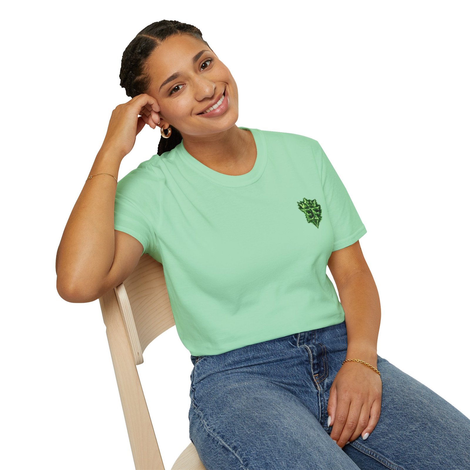 echoflame t shirt — emerald flame crown logo tee echoflame t shirt — emerald flame crown logo tee
