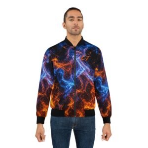 echoflame fire & ice all over print bomber jacket