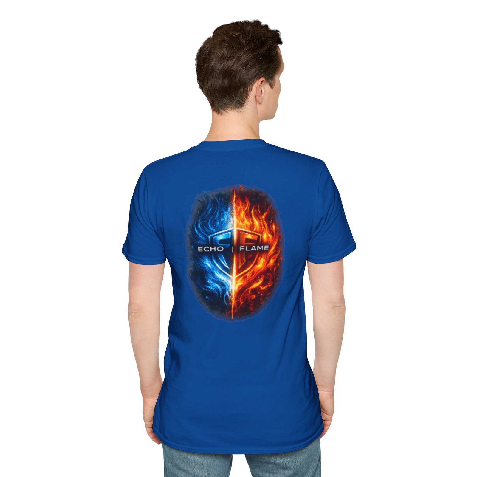 echo flame split fire & ice graphic t shirt echo flame split fire & ice graphic t shirt