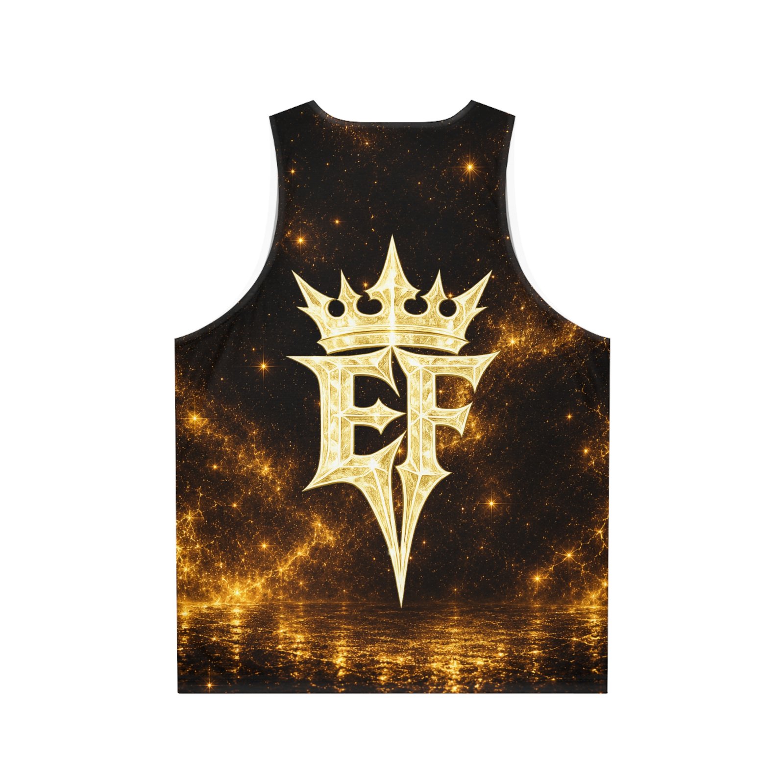 echoflame golden cosmic emblem tank top — all over print echoflame golden cosmic emblem tank top — all over print