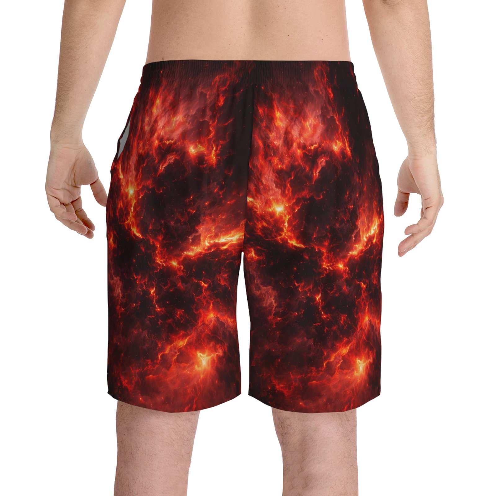 echoflame fiery dragon & phoenix swim shorts — men’s beach trunks echoflame fiery dragon & phoenix swim shorts — men’s beach trunks