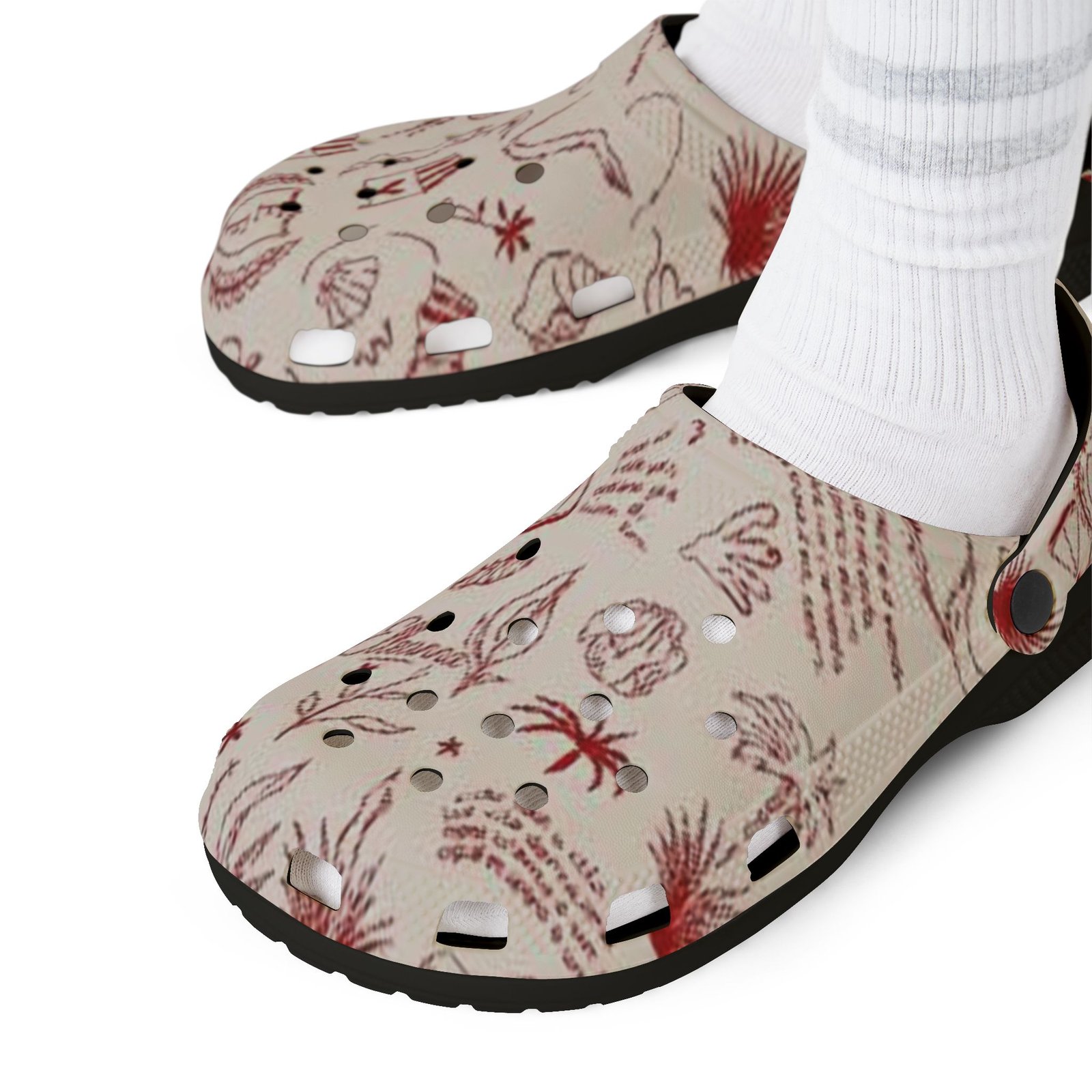 echoflame beach sketch eva foam clogs — printed summer garden pattern echoflame beach sketch eva foam clogs — printed summer garden pattern