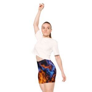 echoflame fire & ice flame print women's biker shorts