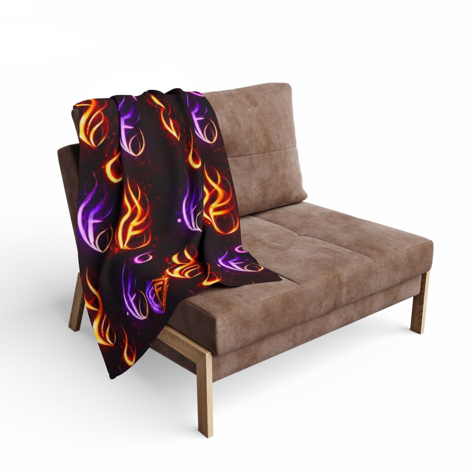 echoflame flame pattern fleece blanket – neon orange & purple fire design echoflame flame pattern fleece blanket – neon orange & purple fire design