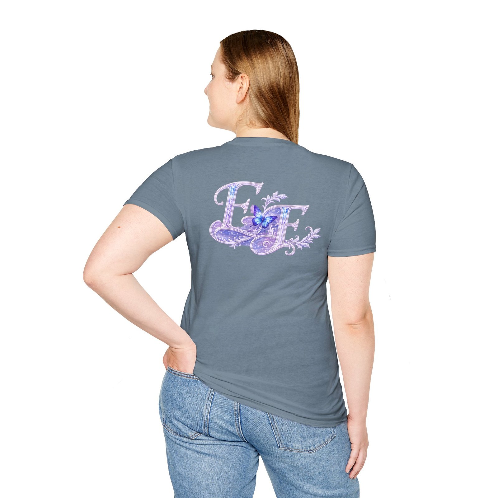 echoflame butterfly floral tee – lavender 'e&e' graphic t shirt echoflame butterfly floral tee – lavender 'e&e' graphic t shirt
