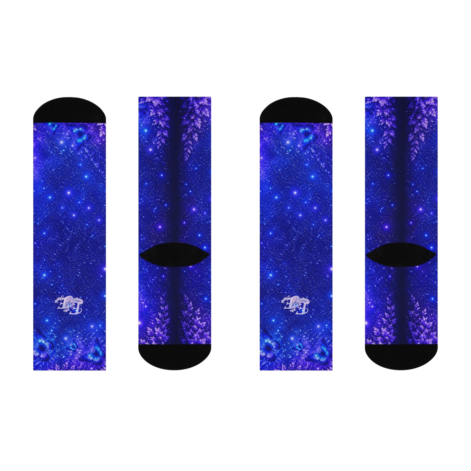 echoflame galaxy blue cushioned crew socks — cosmic pattern crew socks echoflame galaxy blue cushioned crew socks — cosmic pattern crew socks