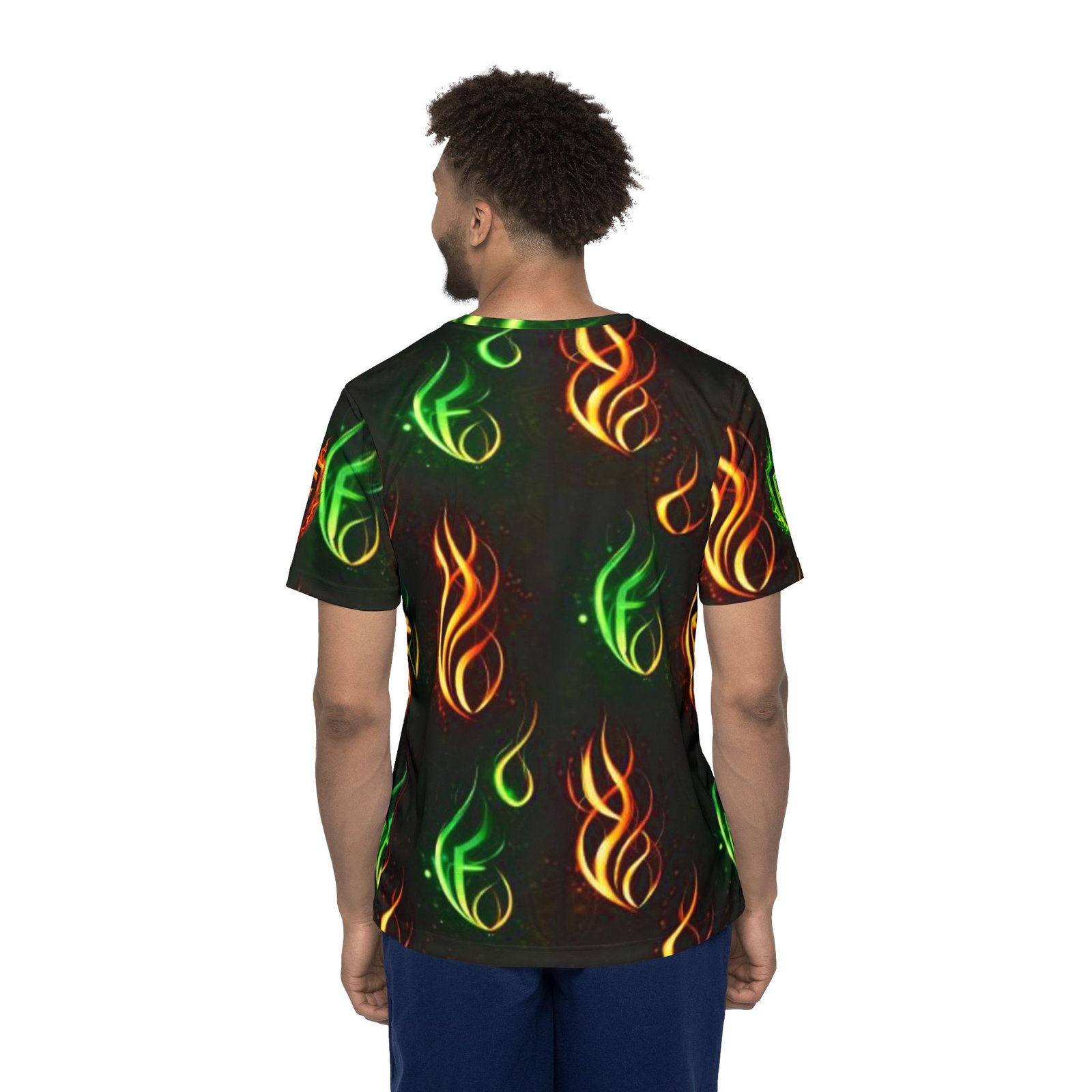 echoflame flaming energy sports jersey – neon green & orange all over print echoflame flaming energy sports jersey – neon green & orange all over print