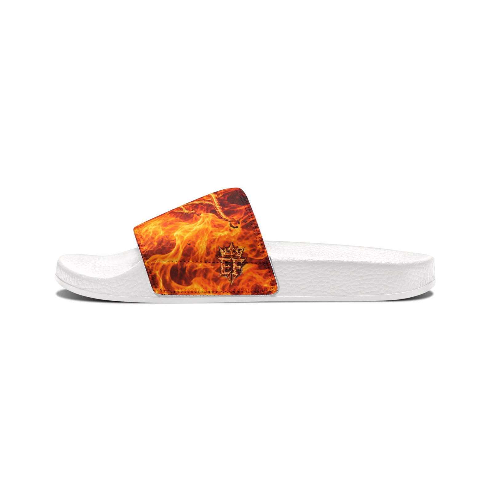 echoflame men's fiery '23' slide sandals — bold flame graphic removable strap slides echoflame men's fiery '23' slide sandals — bold flame graphic removable strap slides