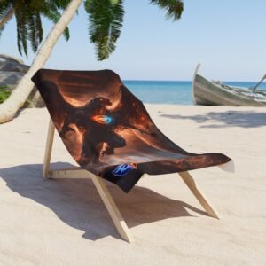 echoflame monster beach towel — fiery surf & sun towel