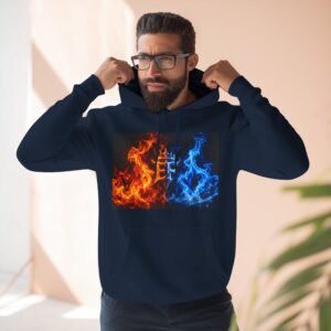 echoflame fire & ice crown hoodie — ff logo graphic fleece pullover
