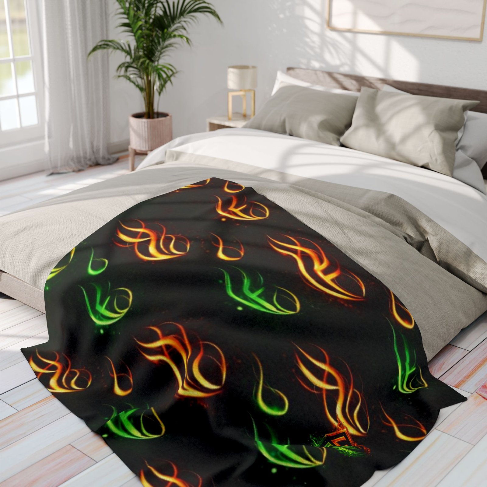 echoflame arctic fleece blanket — neon flame pattern throw blanket for cozy home & gift echoflame arctic fleece blanket — neon flame pattern throw blanket for cozy home & gift