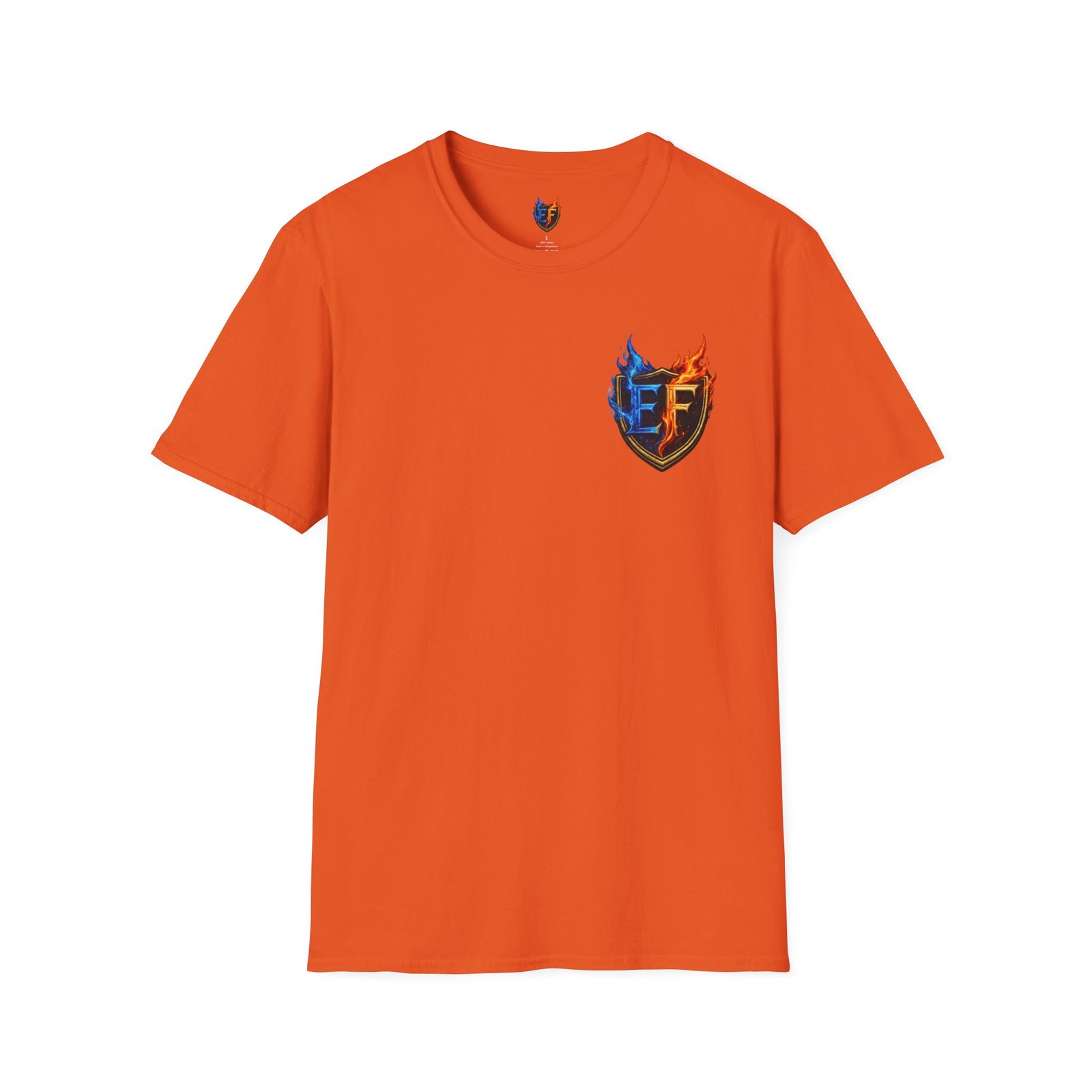 echoflame shield crest t shirt — ef flame logo (blue & red) echoflame shield crest t shirt — ef flame logo (blue & red)