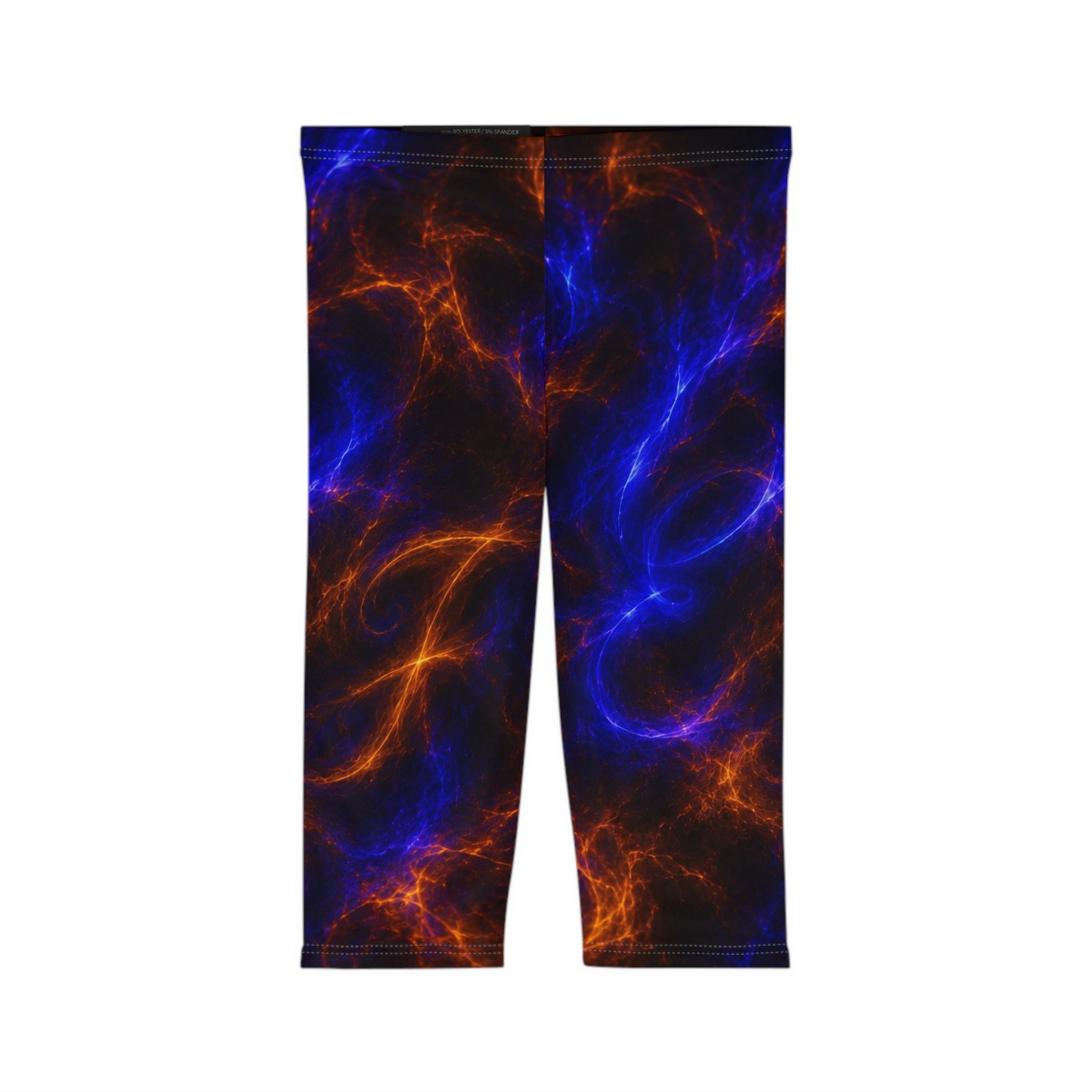 echoflame capri leggings — blue & orange nebula all over print echoflame capri leggings — blue & orange nebula all over print