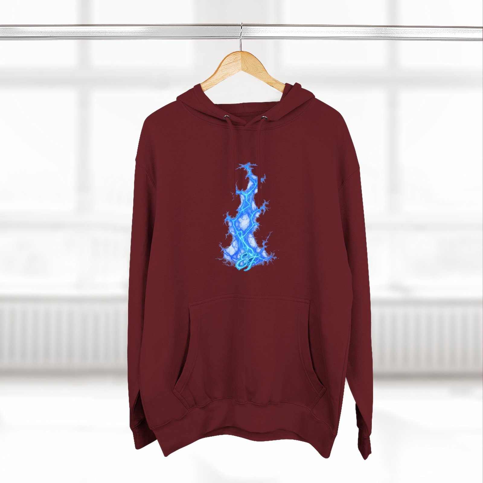 echoflame blue flame tree hoodie — ethereal lightning graphic fleece pullover echoflame blue flame tree hoodie — ethereal lightning graphic fleece pullover