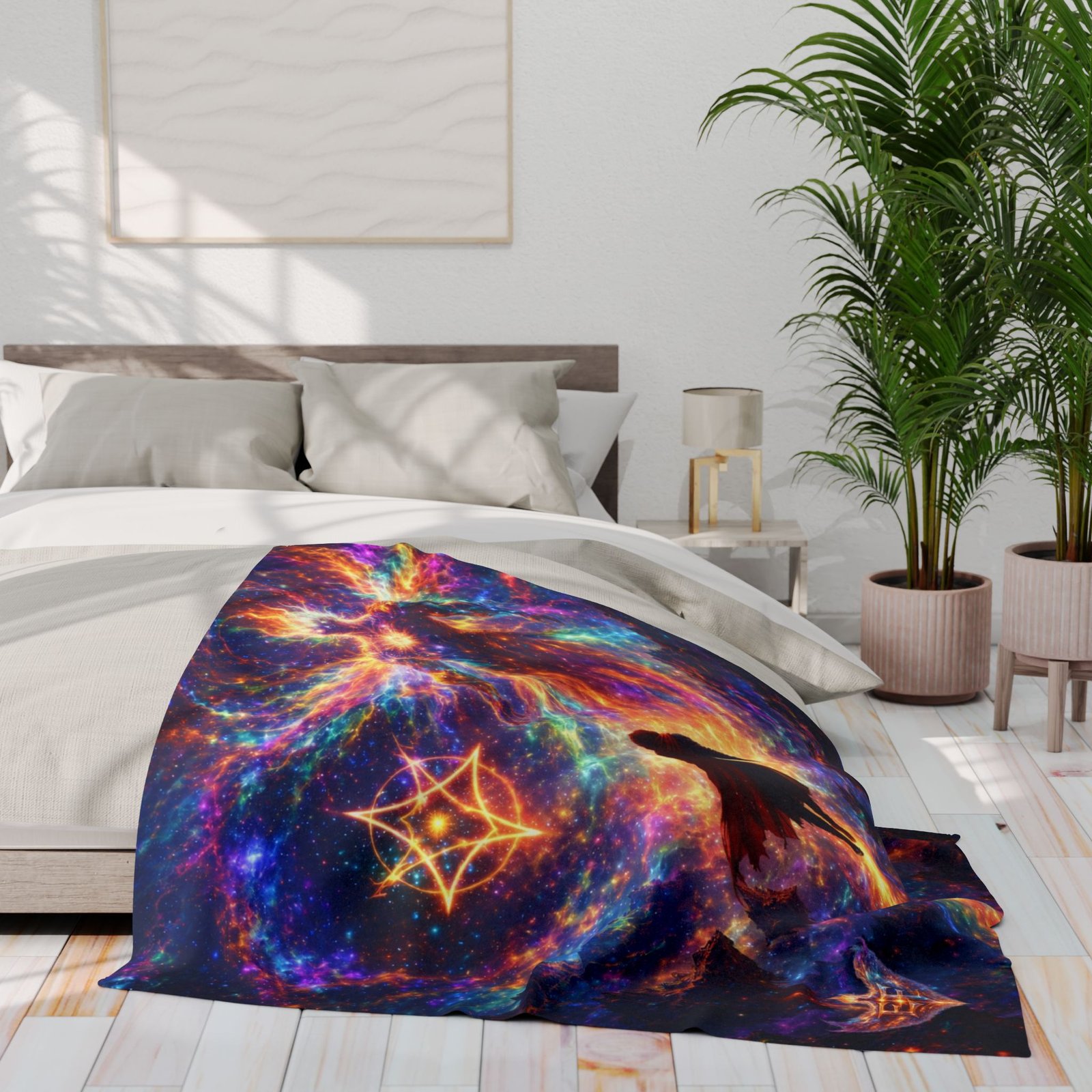 echoflame cosmic journey fleece blanket — mystical galaxy hero design echoflame cosmic journey fleece blanket — mystical galaxy hero design