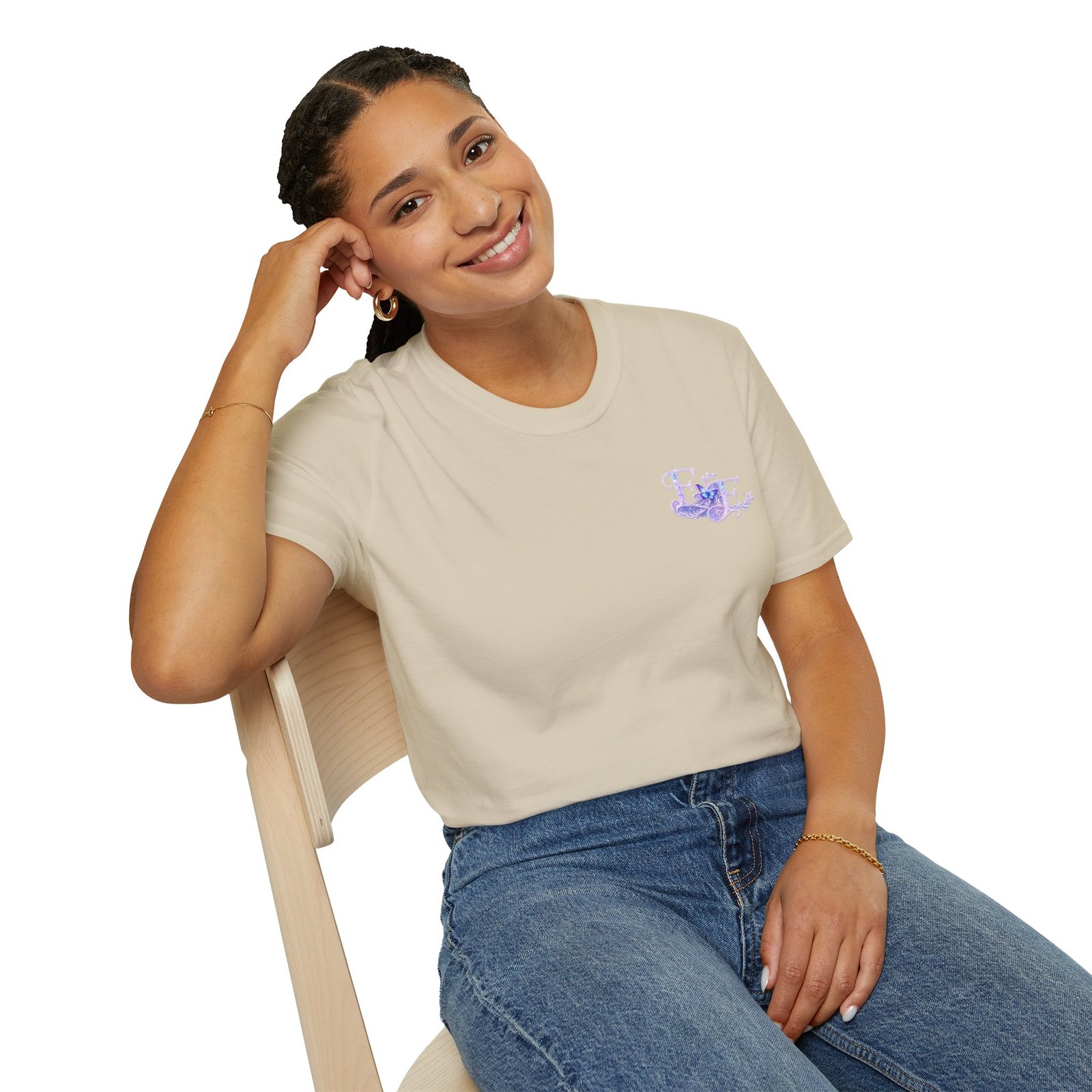 echoflame butterfly floral tee – lavender 'e&e' graphic t shirt echoflame butterfly floral tee – lavender 'e&e' graphic t shirt