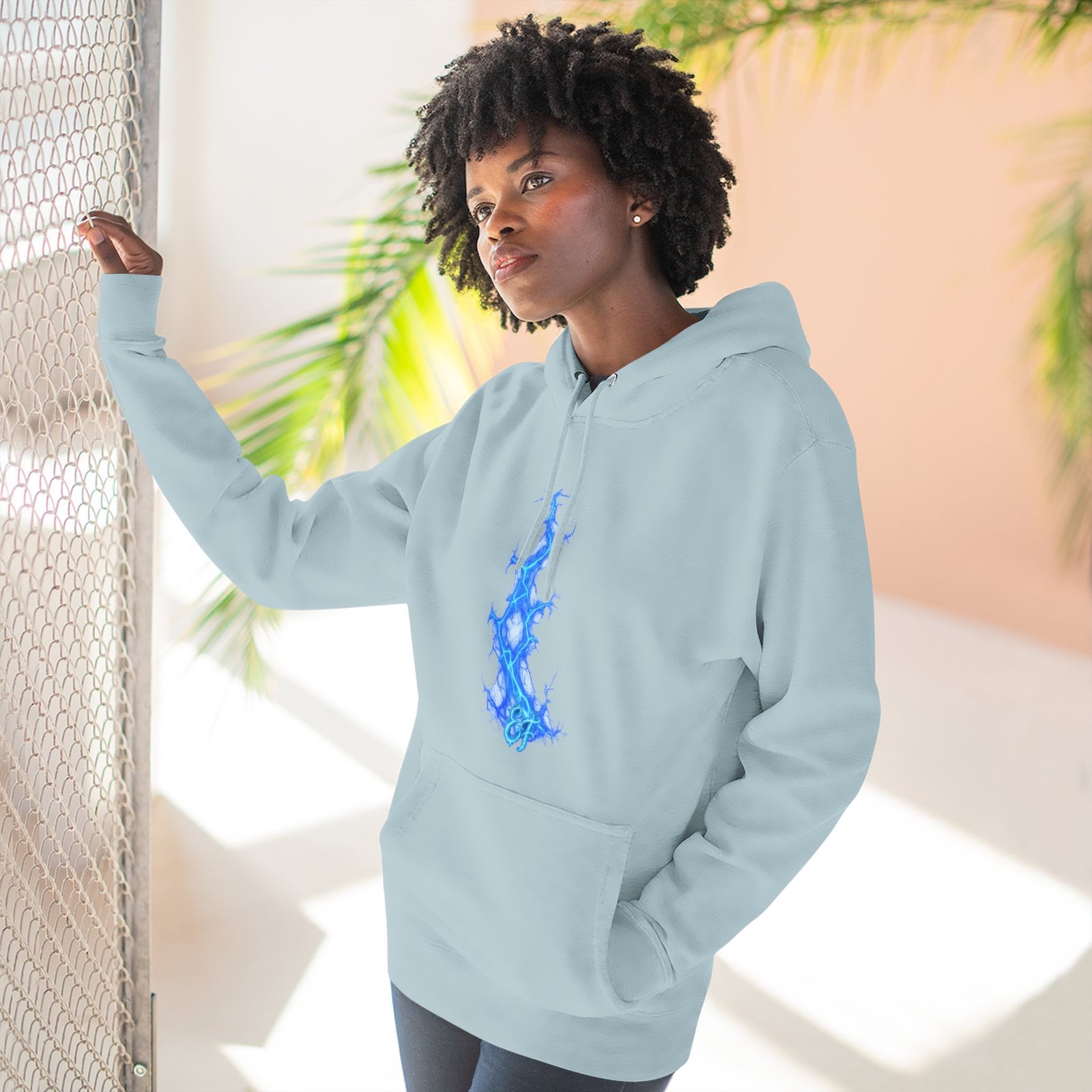 echoflame blue flame tree hoodie — ethereal lightning graphic fleece pullover echoflame blue flame tree hoodie — ethereal lightning graphic fleece pullover
