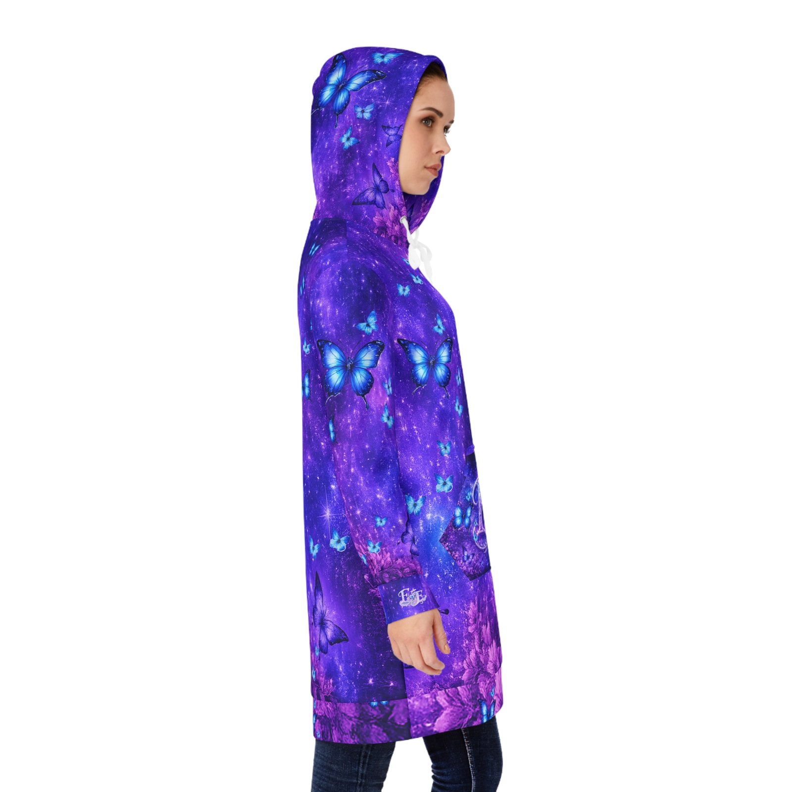 echoflame purple butterfly hoodie dress — monogram ef pocket sweatshirt dress echoflame purple butterfly hoodie dress — monogram ef pocket sweatshirt dress