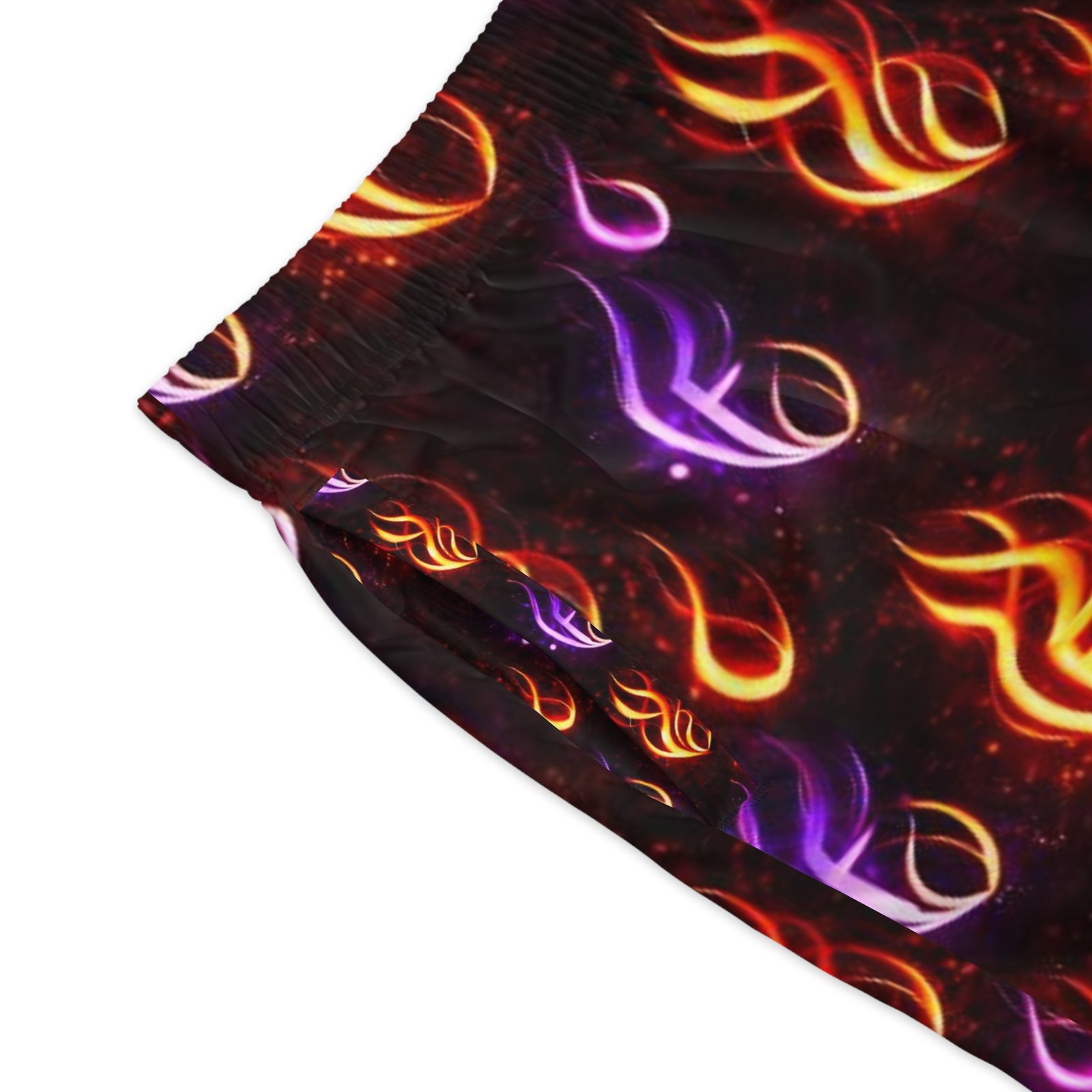 echoflame flame emblem men's jogger shorts — neon fire aop athletic shorts echoflame flame emblem men's jogger shorts — neon fire aop athletic shorts