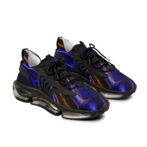 echoflame mesh sneakers — men's blue swirl athletic shoes with white sole