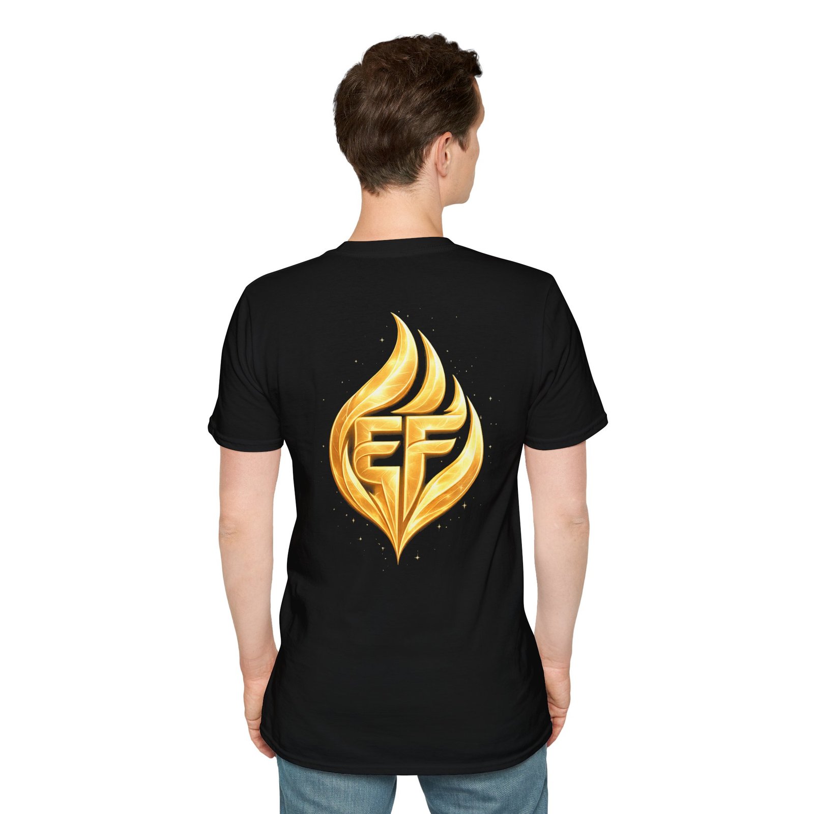 echoflame golden flame ef logo t shirt echoflame golden flame ef logo t shirt