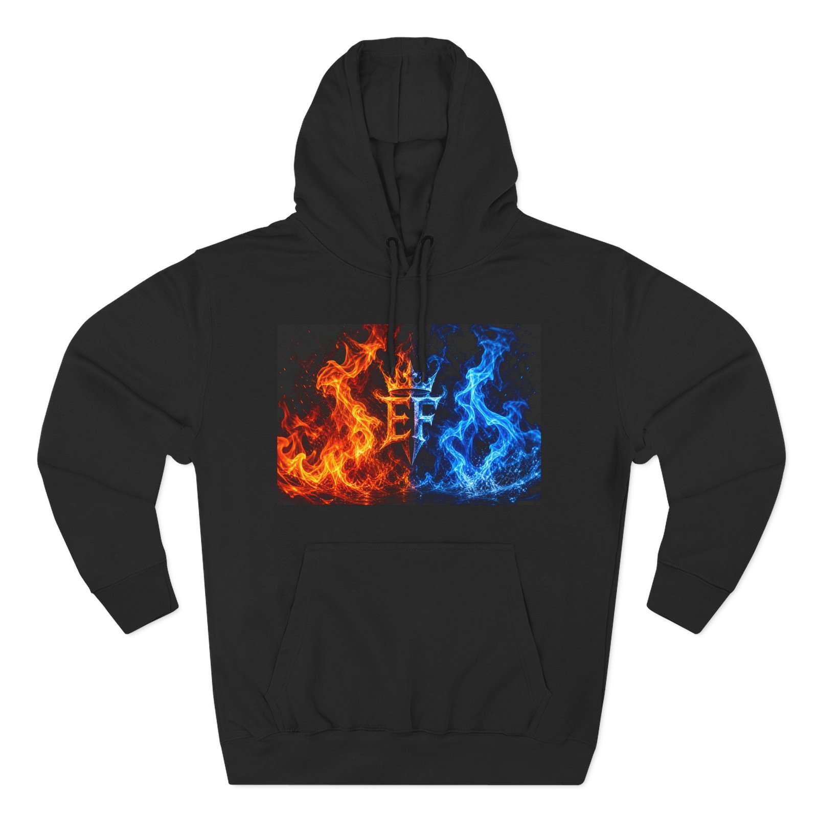 echoflame fire & ice crown hoodie — ff logo graphic fleece pullover echoflame fire & ice crown hoodie — ff logo graphic fleece pullover