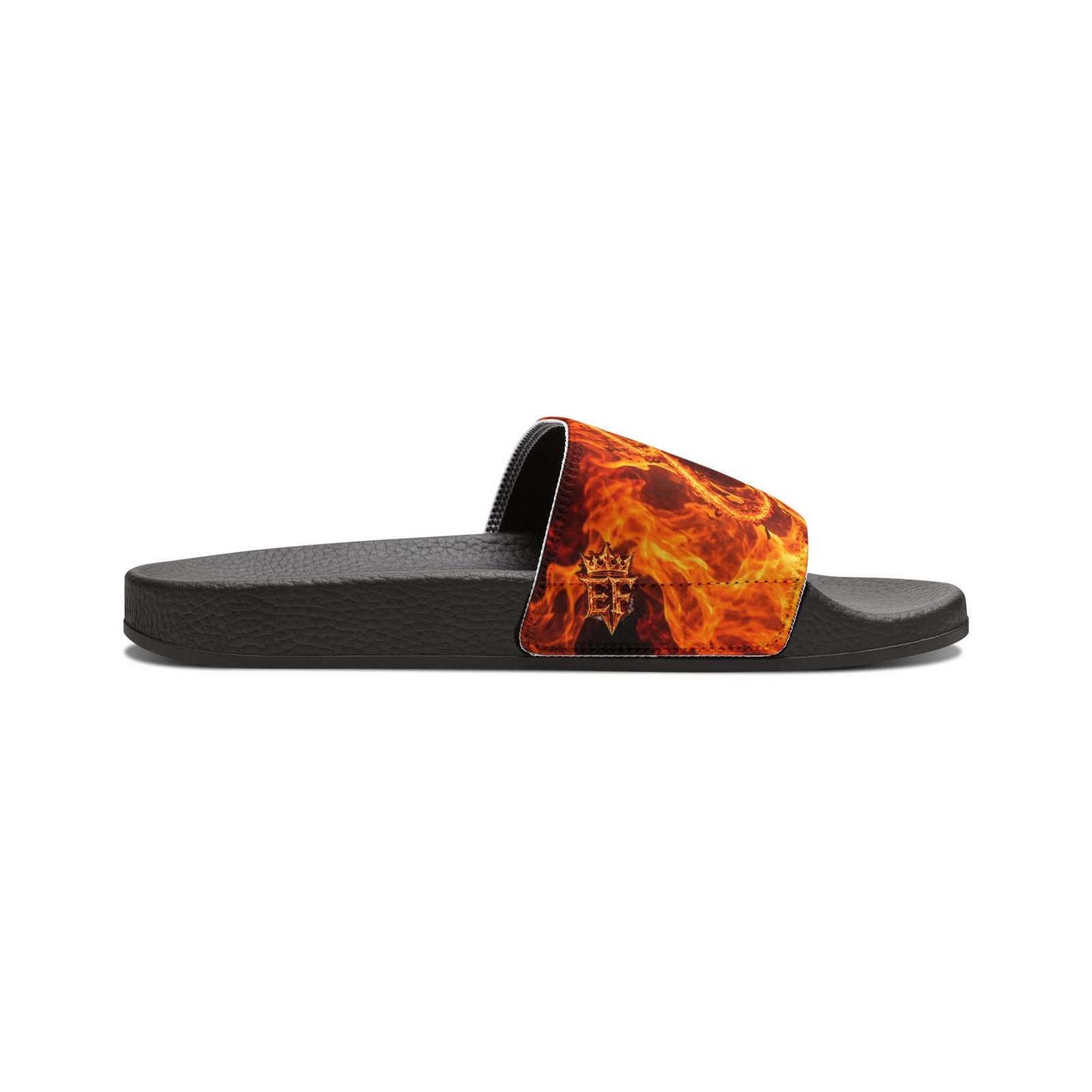 echoflame men's fiery '23' slide sandals — bold flame graphic removable strap slides echoflame men's fiery '23' slide sandals — bold flame graphic removable strap slides
