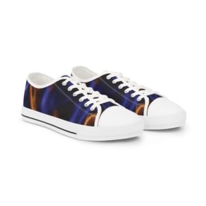 echoflame abstract night sky low top sneakers — blue & copper swirl men’s shoes