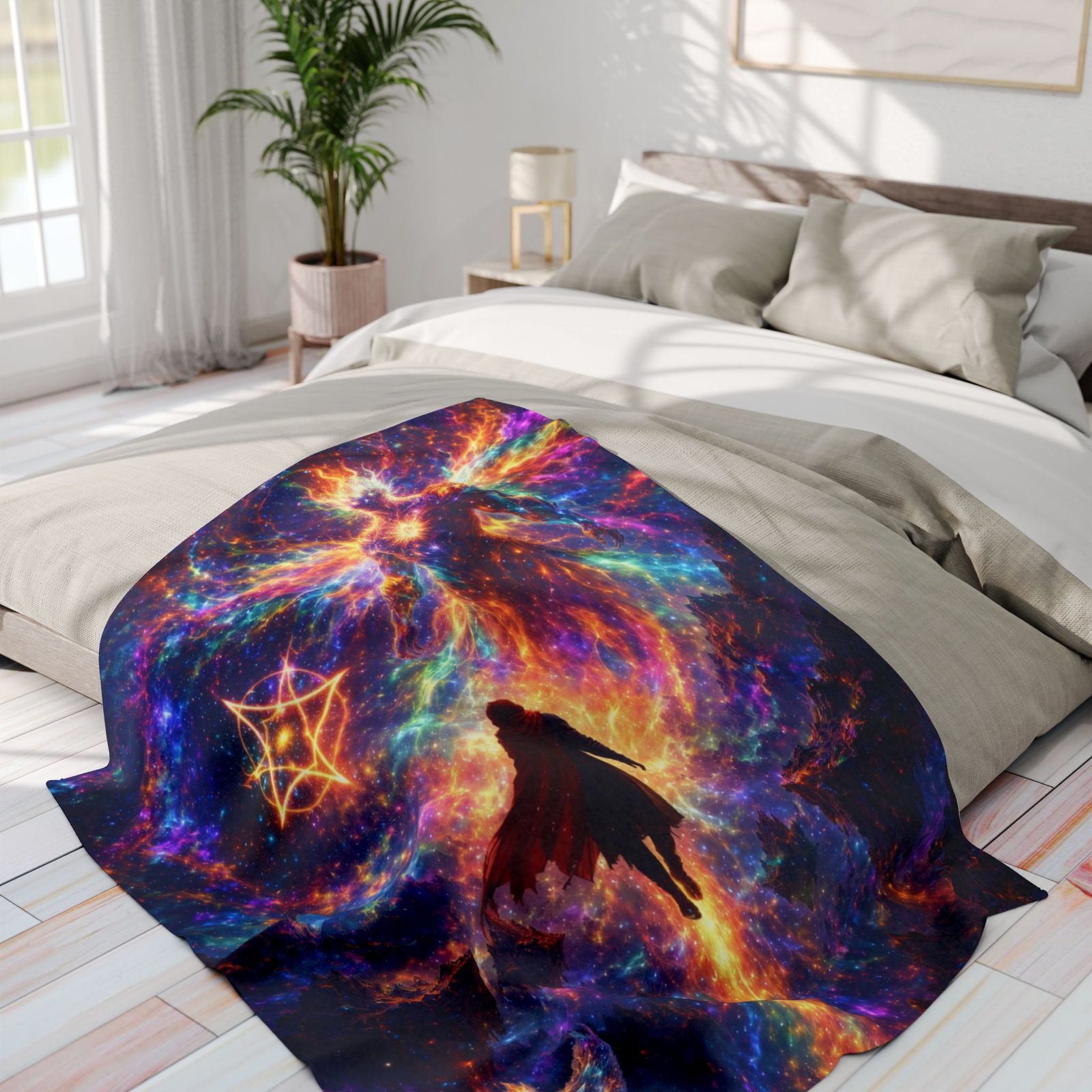 echoflame cosmic journey fleece blanket — mystical galaxy hero design echoflame cosmic journey fleece blanket — mystical galaxy hero design