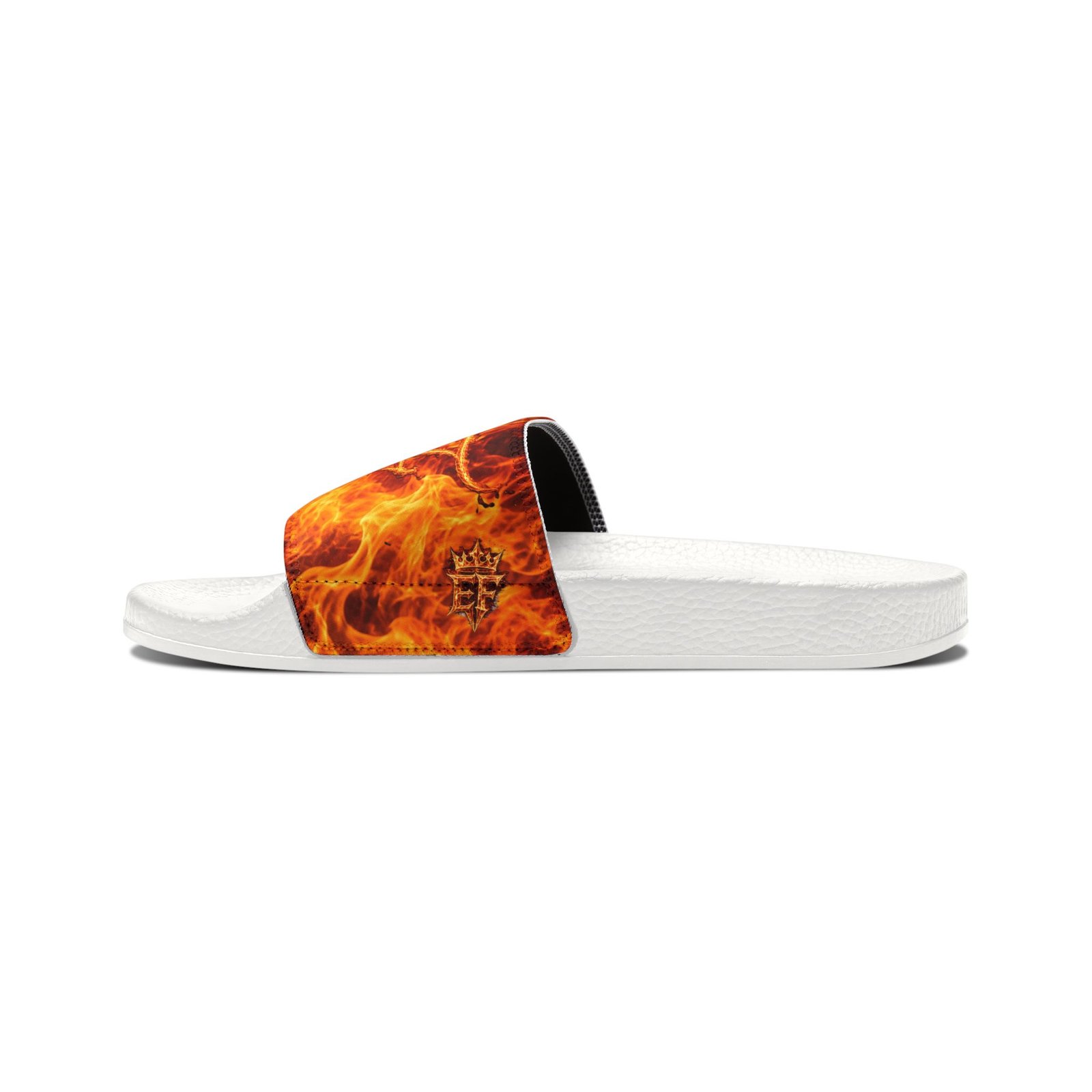echoflame men's fiery '23' slide sandals — bold flame graphic removable strap slides echoflame men's fiery '23' slide sandals — bold flame graphic removable strap slides