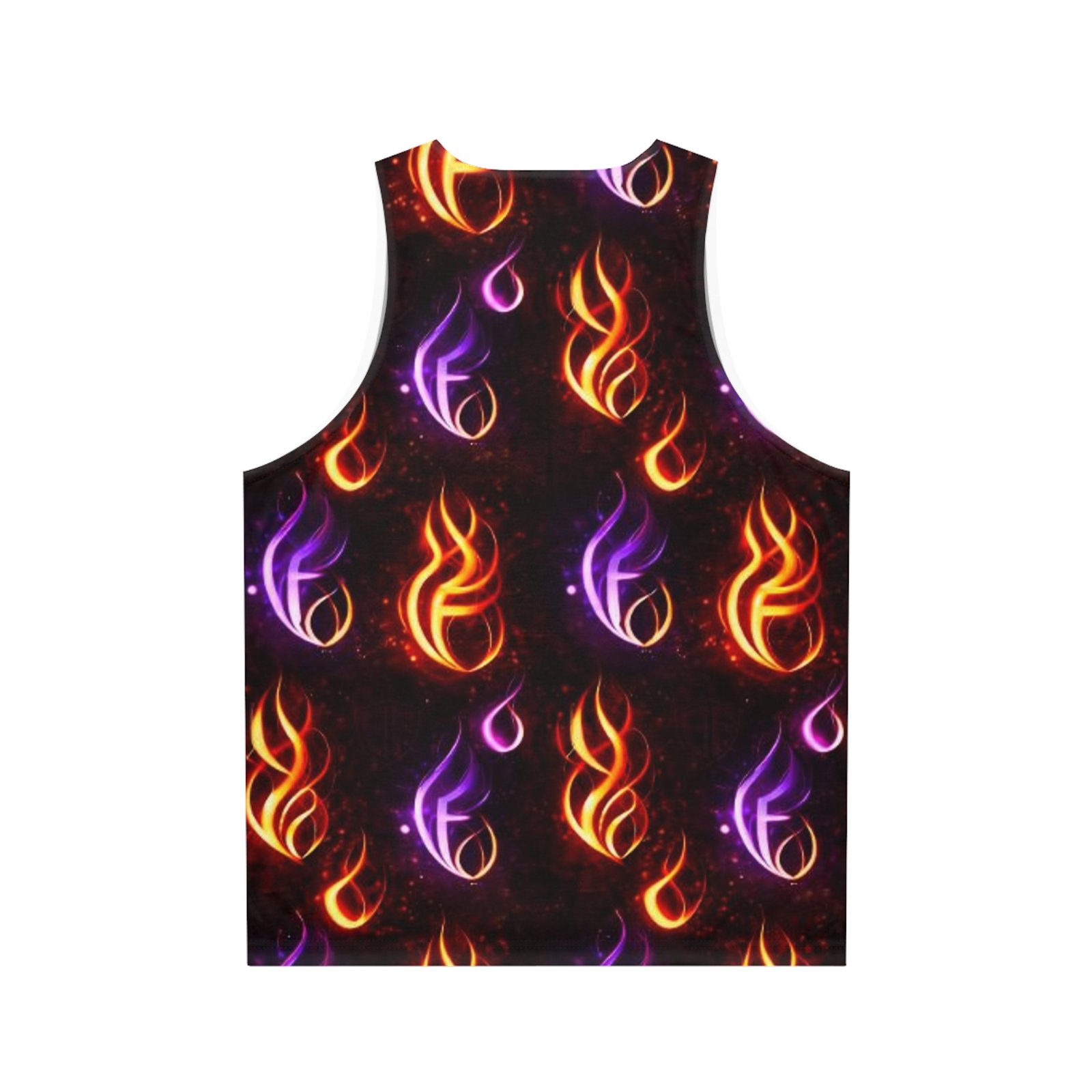 echoflame flaming neon pattern tank top — all over print fiery flame design echoflame flaming neon pattern tank top — all over print fiery flame design