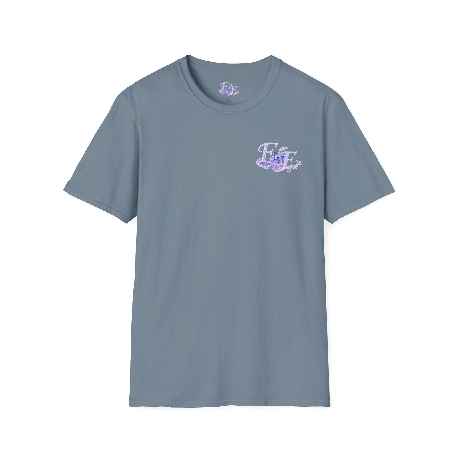 echoflame butterfly floral tee – lavender 'e&e' graphic t shirt echoflame butterfly floral tee – lavender 'e&e' graphic t shirt