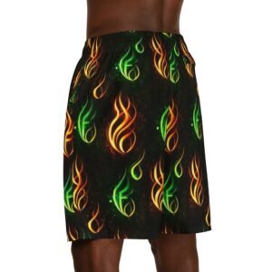 echoflame flaming neon patterned men’s jogger shorts