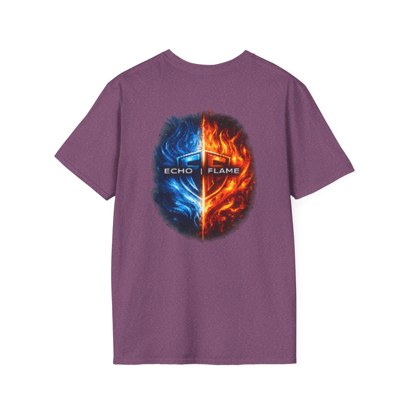 echo flame split fire & ice graphic t shirt echo flame split fire & ice graphic t shirt