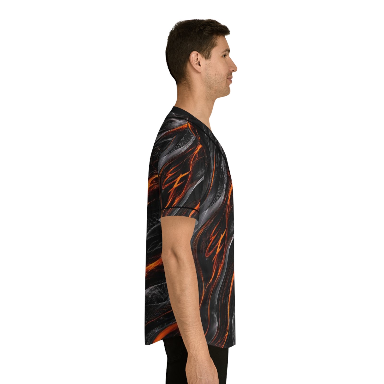 echoflame flaming wave baseball jersey — men's all over print echoflame flaming wave baseball jersey — men's all over print