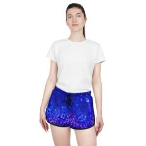 echoflame galaxy butterfly women's relaxed shorts — purple starry night lounge & activewear