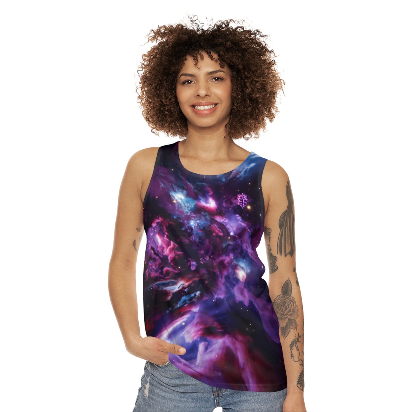 echoflame galaxy nebula tank top — purple space all over print tank echoflame galaxy nebula tank top — purple space all over print tank