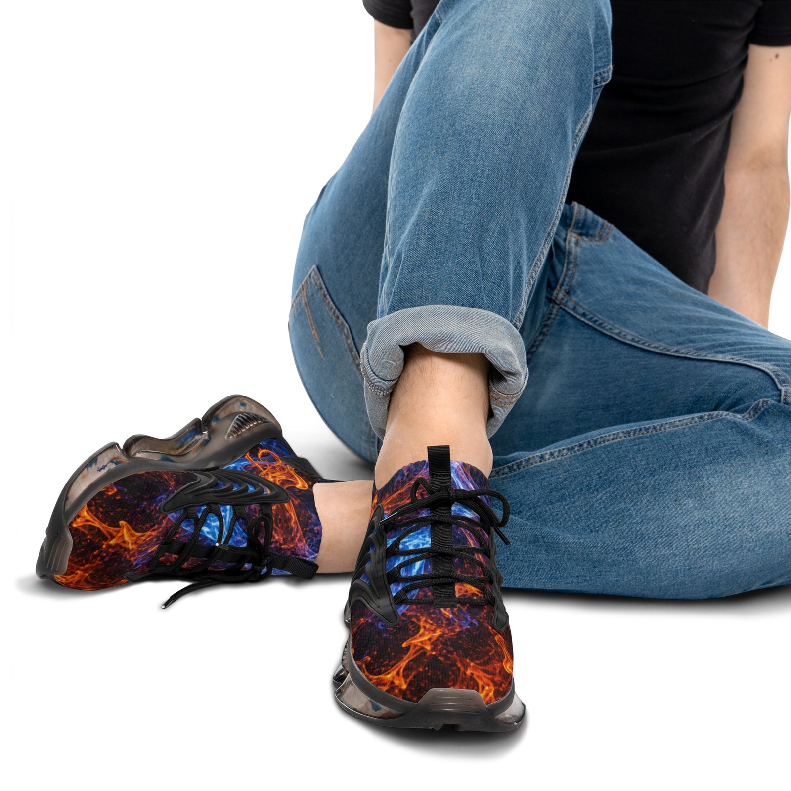 echoflame men's firestorm mesh sneakers — bold flame athletic shoes echoflame men's firestorm mesh sneakers — bold flame athletic shoes