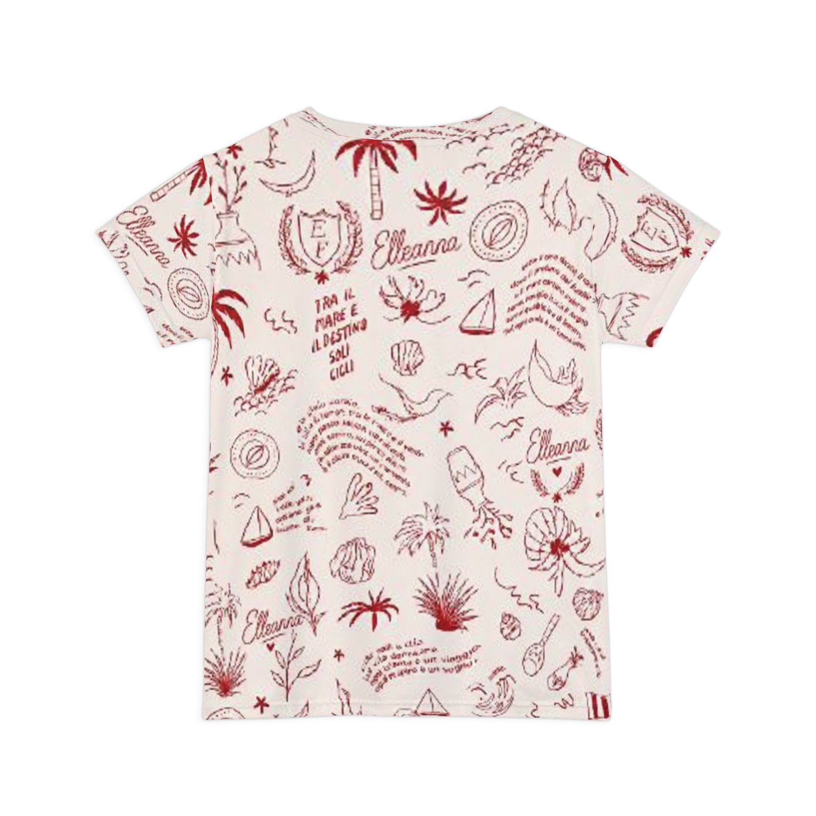 echoflame women's doodle beach tee – all over print tropical sketch shirt echoflame women's doodle beach tee – all over print tropical sketch shirt