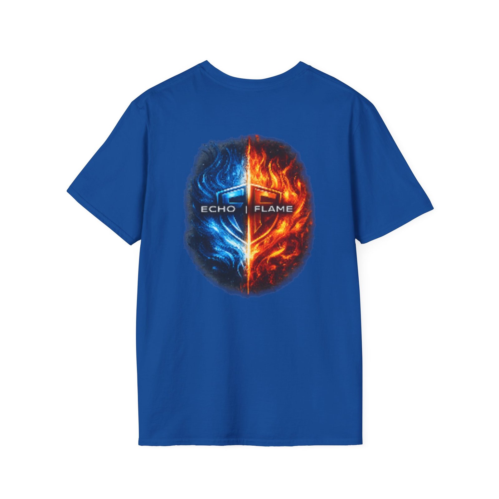 echo flame split fire & ice graphic t shirt echo flame split fire & ice graphic t shirt