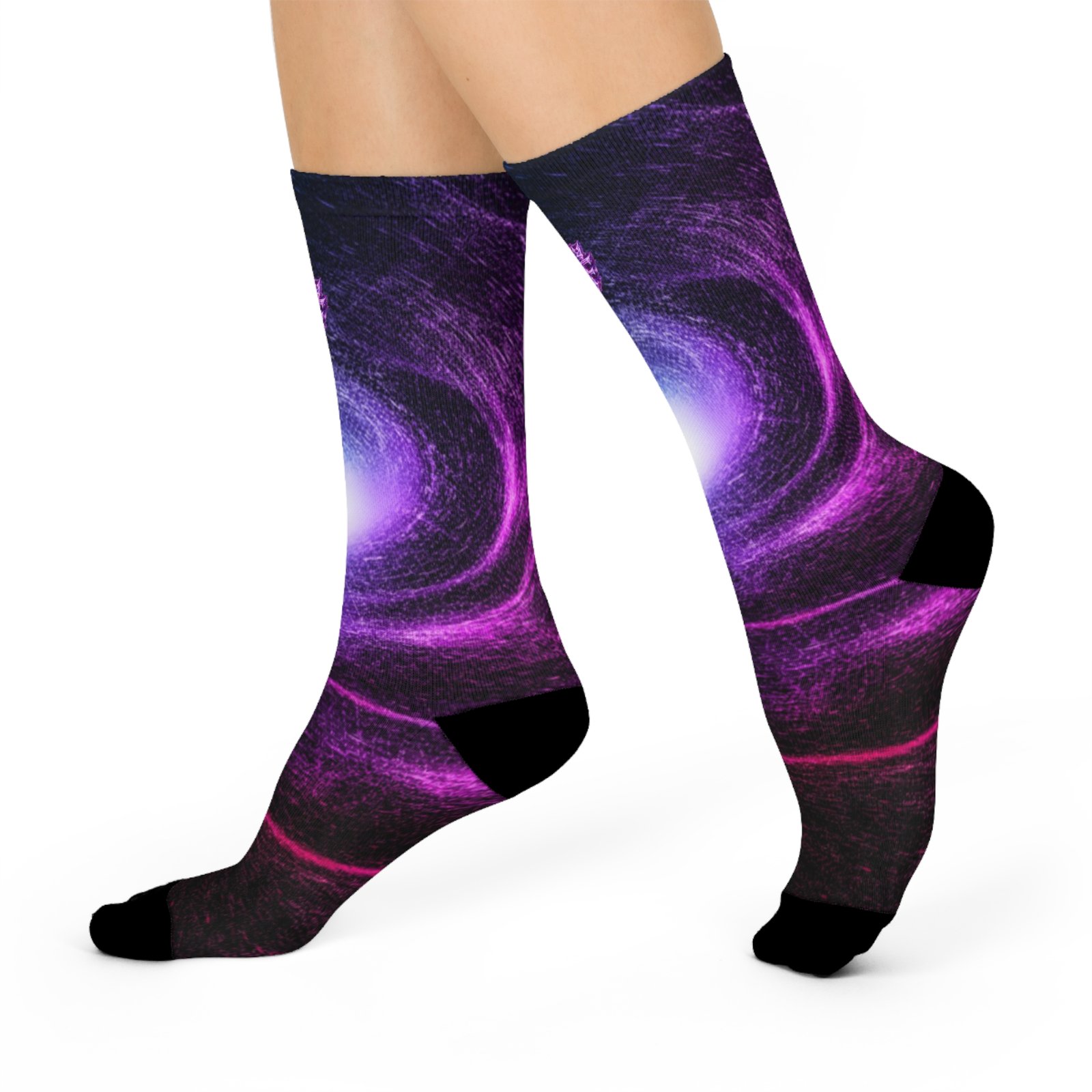 echoflame galactic vortex cushioned crew socks — purple space nebula design echoflame galactic vortex cushioned crew socks — purple space nebula design