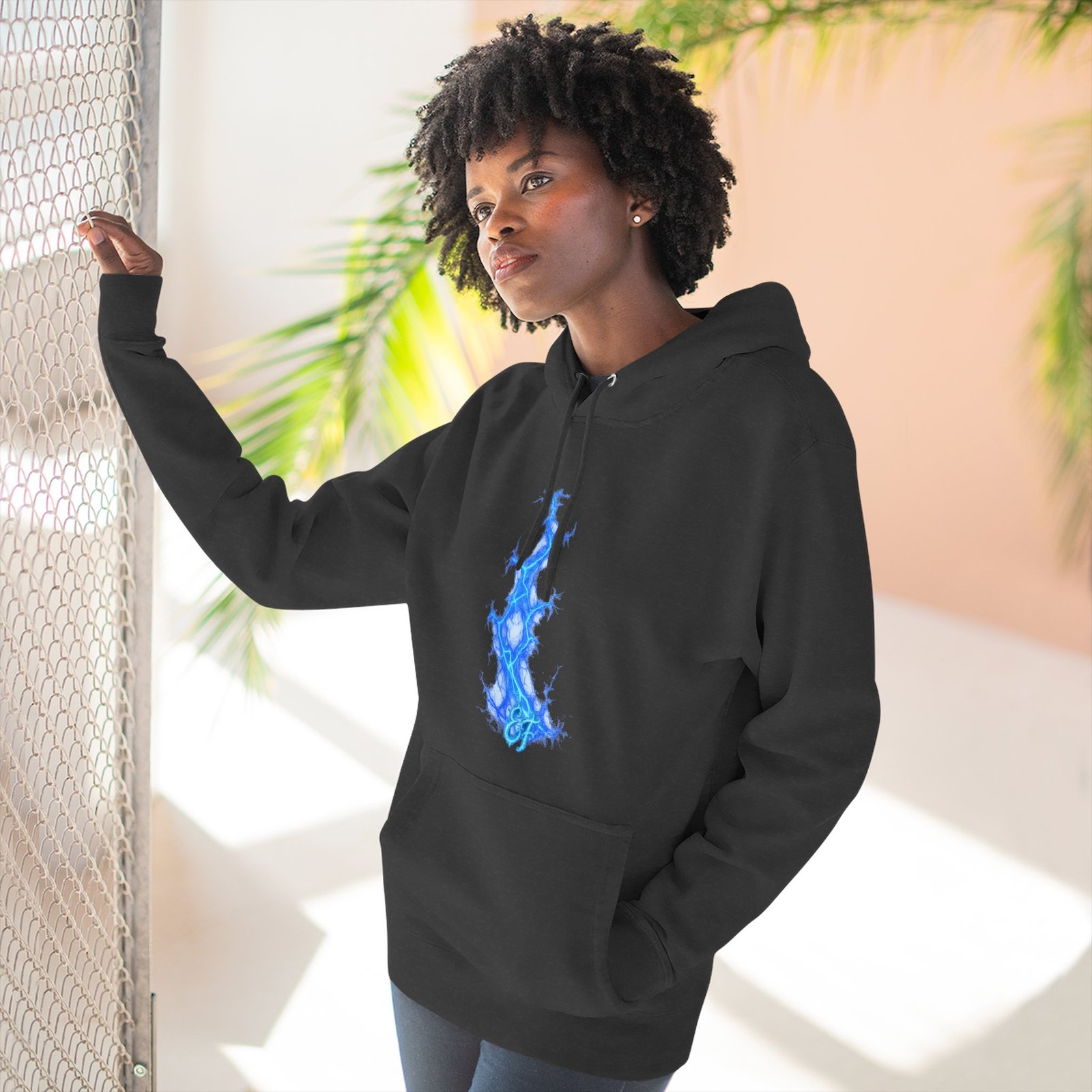 echoflame blue flame tree hoodie — ethereal lightning graphic fleece pullover echoflame blue flame tree hoodie — ethereal lightning graphic fleece pullover