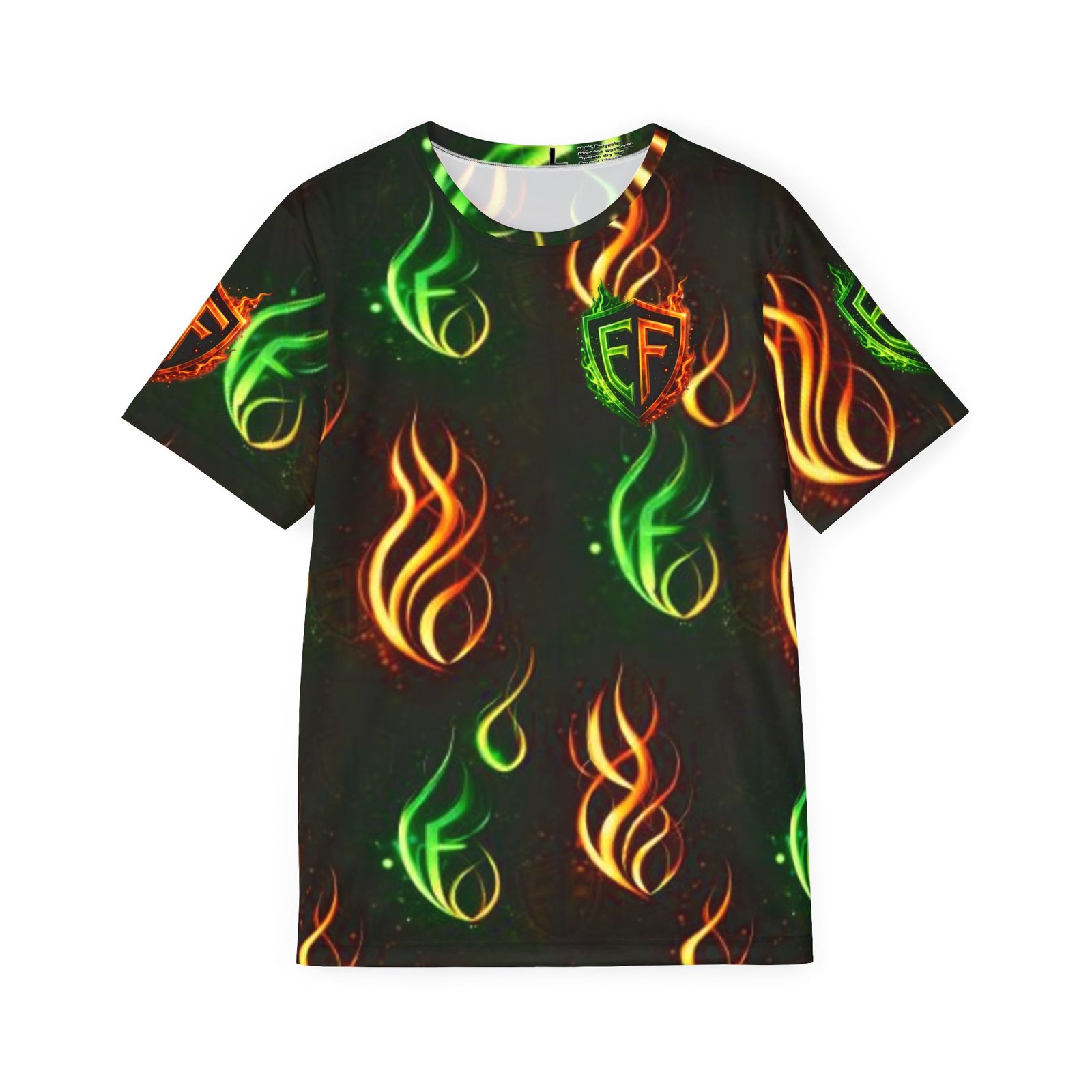 echoflame flaming energy sports jersey – neon green & orange all over print echoflame flaming energy sports jersey – neon green & orange all over print