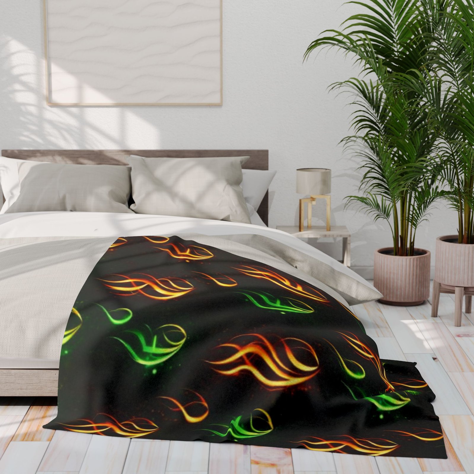 echoflame arctic fleece blanket — neon flame pattern throw blanket for cozy home & gift echoflame arctic fleece blanket — neon flame pattern throw blanket for cozy home & gift