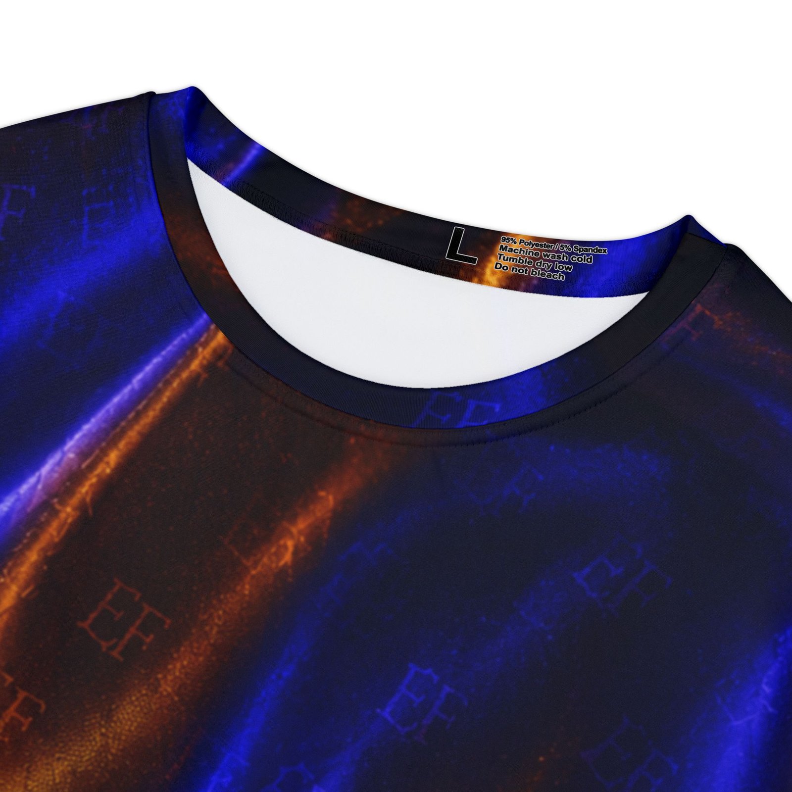 echoflame women's short sleeve shirt metallic blue & copper satin wave all over print echoflame women's short sleeve shirt metallic blue & copper satin wave all over print