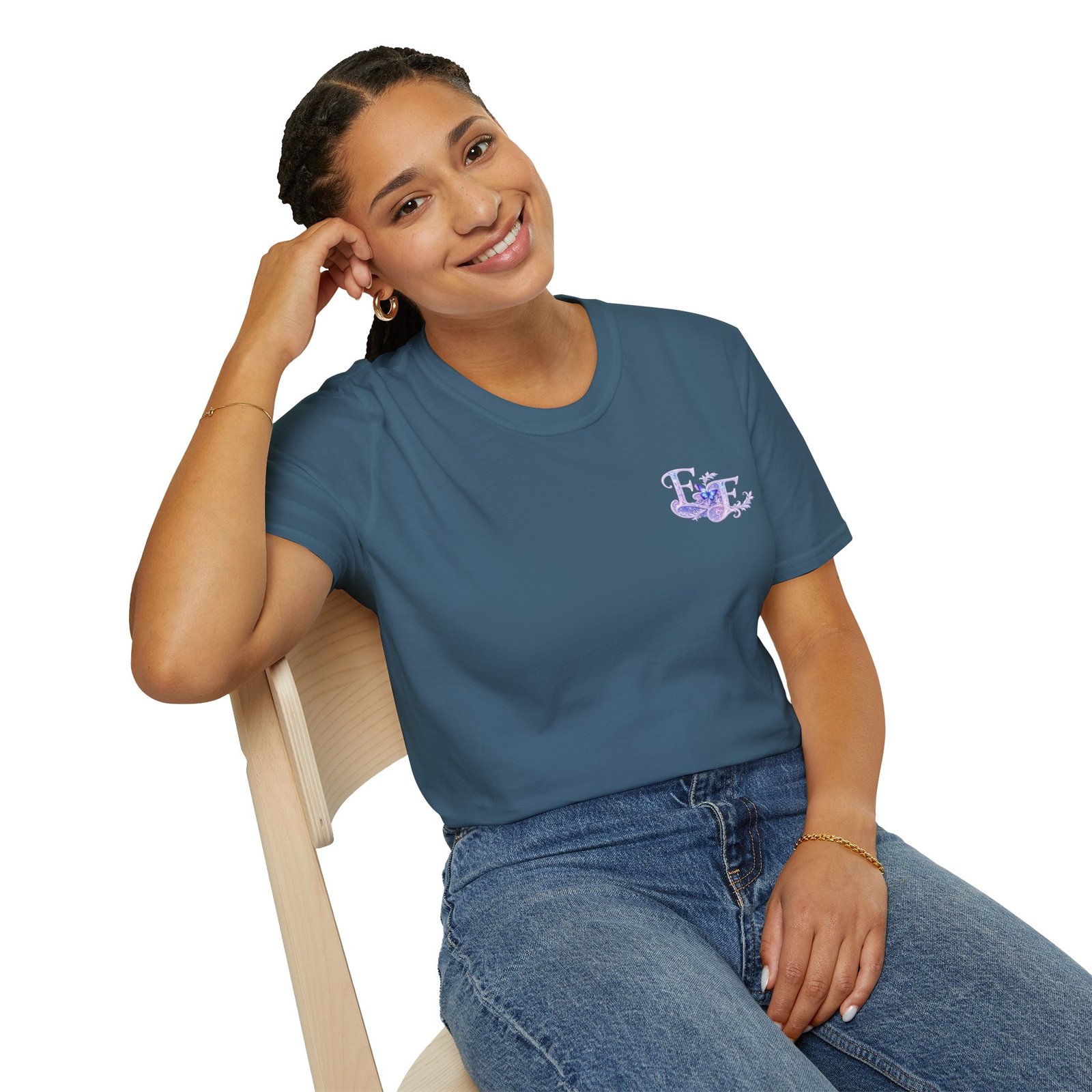 echoflame butterfly floral tee – lavender 'e&e' graphic t shirt echoflame butterfly floral tee – lavender 'e&e' graphic t shirt