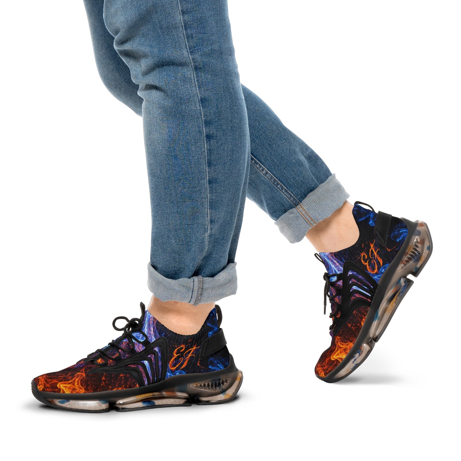 echoflame men's firestorm mesh sneakers — bold flame athletic shoes echoflame men's firestorm mesh sneakers — bold flame athletic shoes